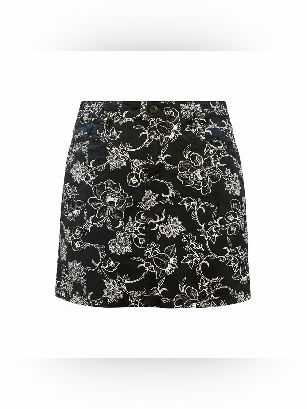 Croft & Barrow Floral Skort Women’s 12 Stretch Pockets Black Resortwear Summer